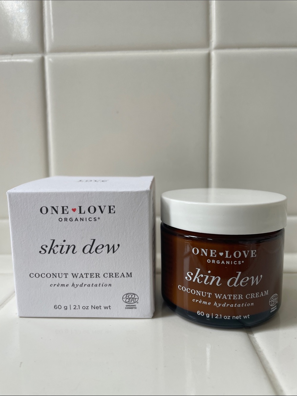 NIB One Love Organics Skin Dew Coconut Water Cream 2.1 oz Full Size